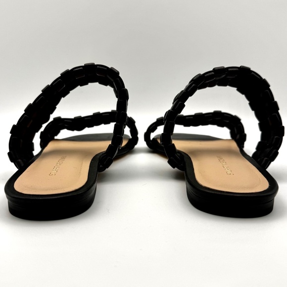 Stuart Weizman Venice Slide Black Leather Sandal Women's Size 6 - Picture 3 of 14